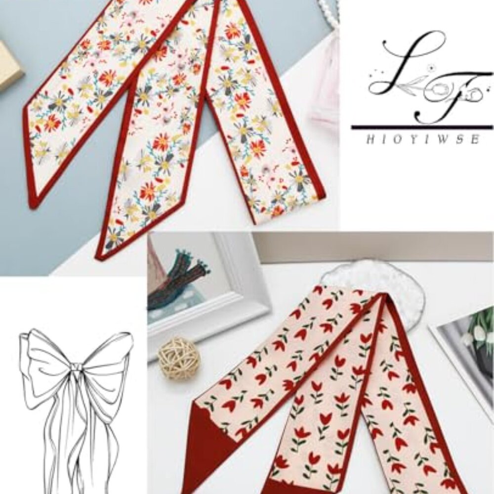 Simulated Silk Scarf Set Versatile Lightweight Ac… - image 5